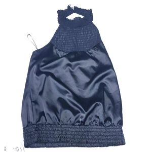 G BY Guess Halter  Rouge Neck and Bottom Black Top